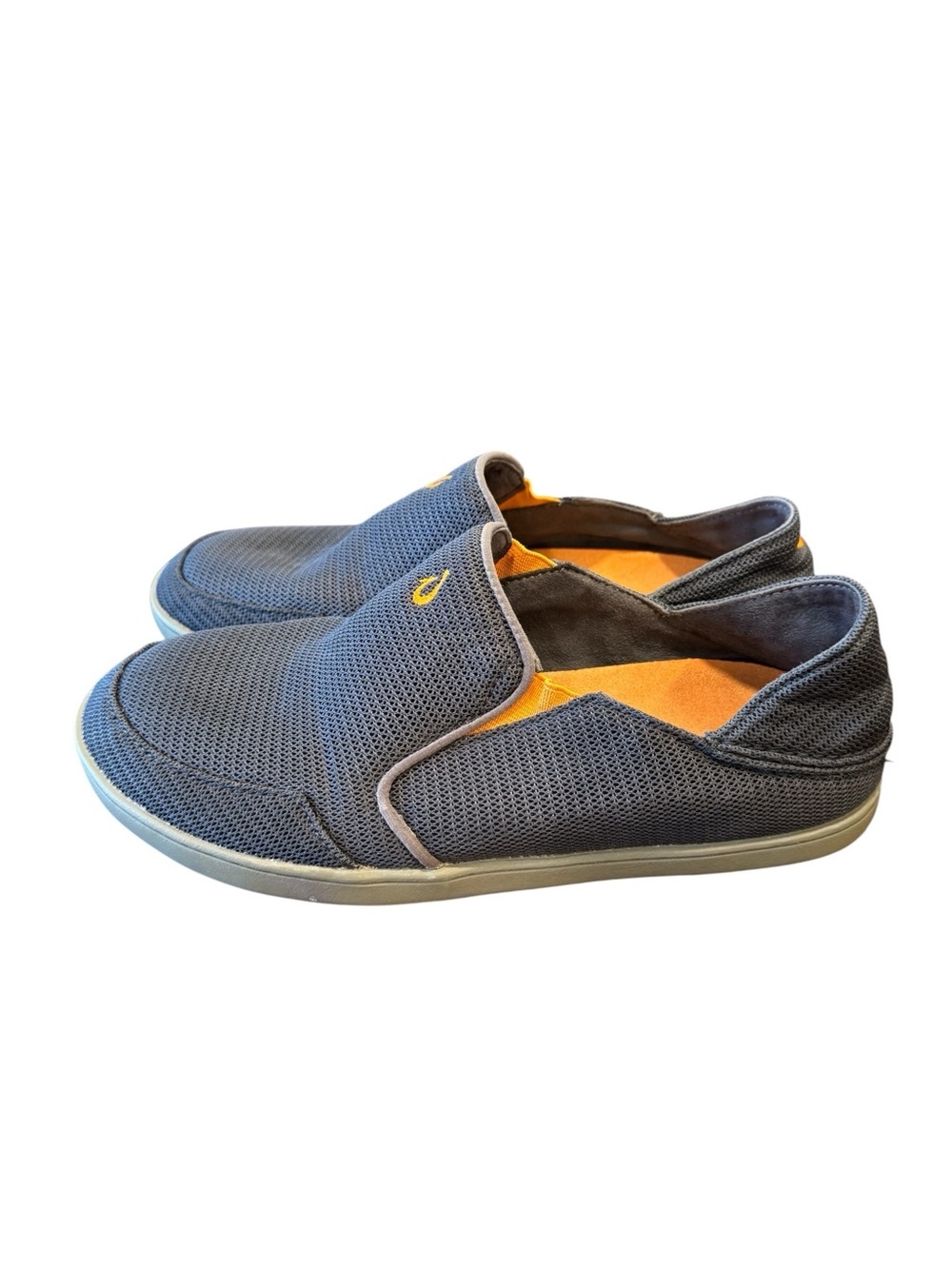 Olukai Nohea Mesh Men's Gray Orange Slip On Slide Boat Deck  10188-4242 SIZE 8.5